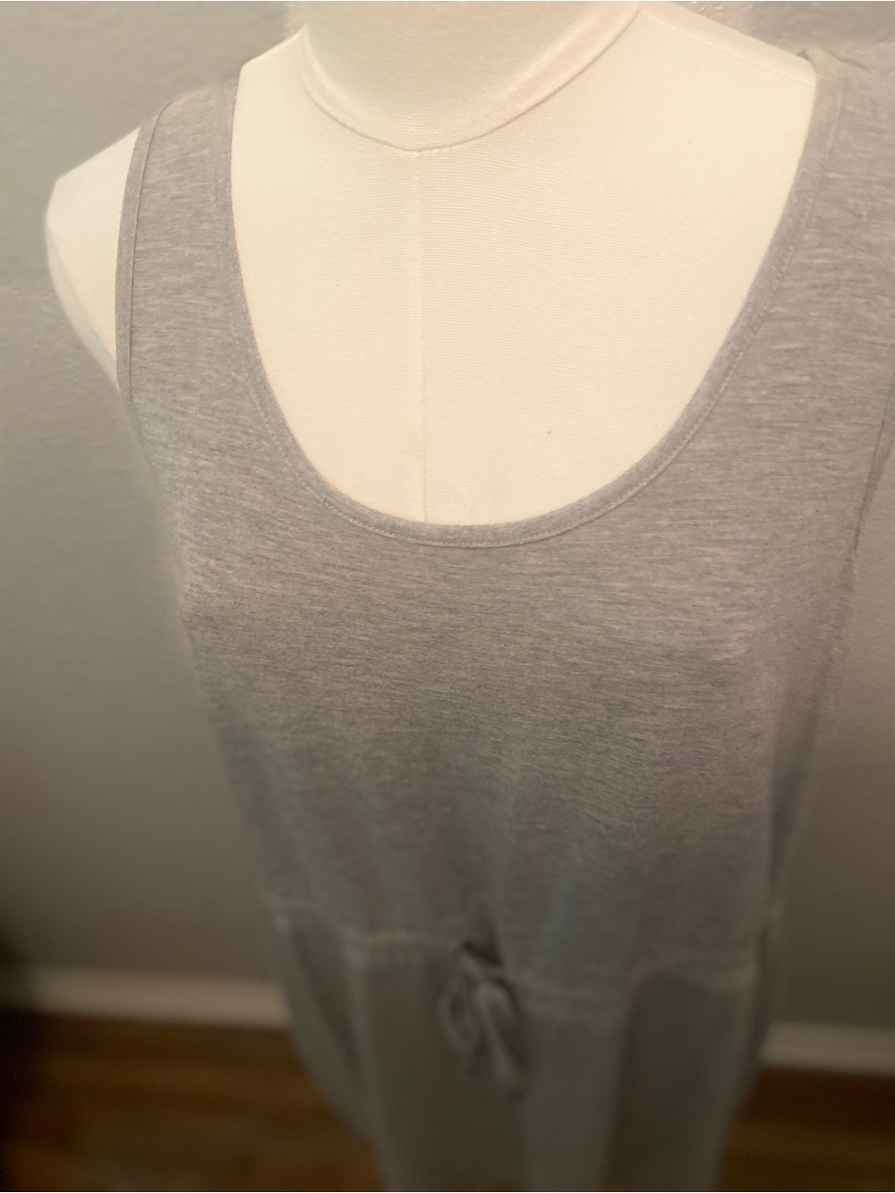 Casual Sleeveless Drawstring Waist Dress - Light Gray activewear - Picture 4 of 10